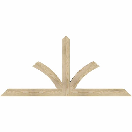 Ekena Millwork Richland Rough Sawn Timber Gable Bracket, Douglas Fir, 72"W x 33"H x 4"D x 4"F, 11/12 Pitch GBW072X33X0404RIC00RDF